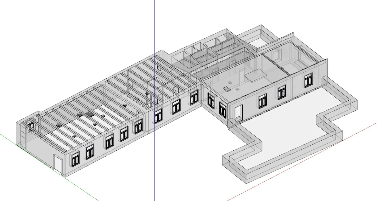Modelo 3D de un edificio existente obtenido a partir de la medición